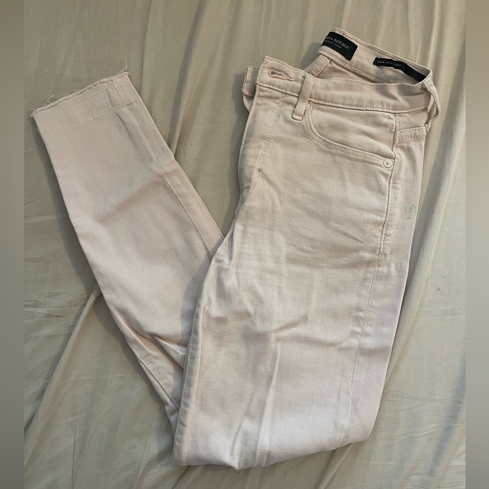 Blush pink Banana Republic high rise skinny jean
